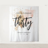 Tenture Bannière d'arrière-plan moderne Pink Gold 30th Bir (Devant)