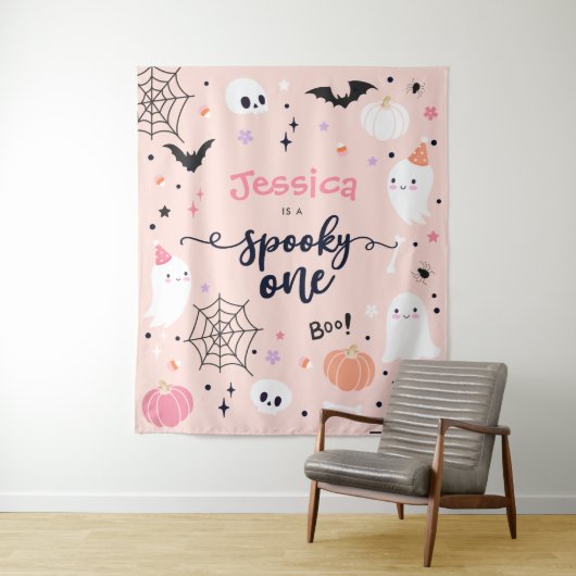 Tenture Bannière de 1er anniversaire de fantôme de Hallowe (En situation)