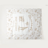 Tenture Bannière de Baby Shower beige Safari Toile (Devant (Horizontal))