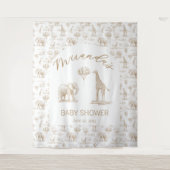 Tenture Bannière de Baby Shower beige Safari Toile (Devant)