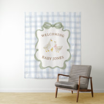 Bannière de Baby Shower Bleu Canard Boiteux