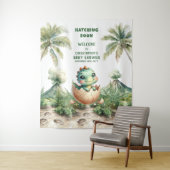 Tenture Bannière de Baby shower de Dinosaure Cute Bientôt (En situation)