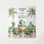 Tenture Bannière de Baby shower de Dinosaure Cute Bientôt (Devant)