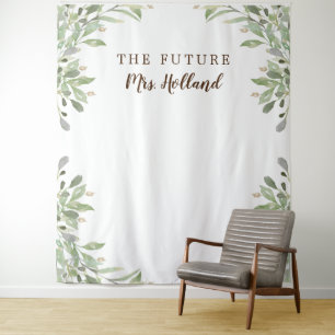 Tenture bannière de Baby Shower de la future Mme Greenery