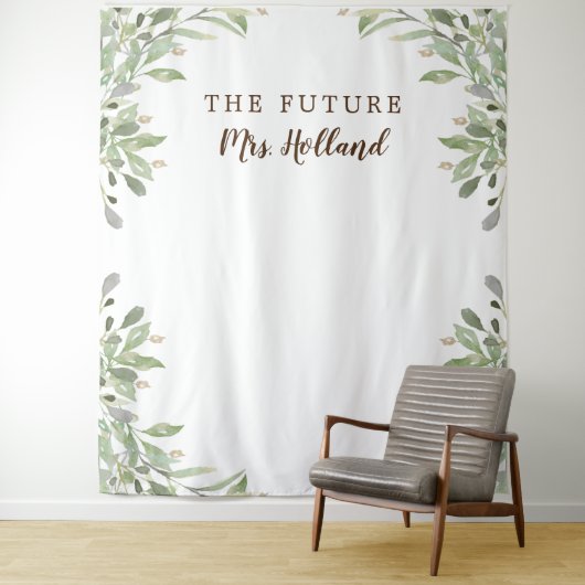 Tenture bannière de Baby Shower de la future Mme Greenery (En situation)
