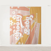 Tenture Bannière de Baby Shower Groovy Baby Retro Sunshine (Devant)