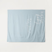 Tenture Bannière de baby shower moderne Bleu Bonjour Bébé  (Devant (Horizontal))