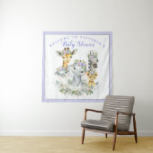 Tenture Bannière de Baby Shower Safari Violet Fond de Déco (En situation)