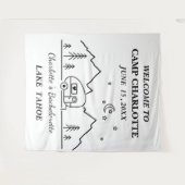 Tenture Bannière de Bachelorette de camp noir et blanc mig (Devant (Horizontal))