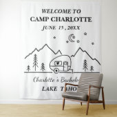 Tenture Bannière de Bachelorette de camp noir et blanc mig (En situation)