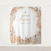 Tenture Bannière de baptême Citrouille blanche Boho Pampas (Devant)