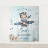 Tenture Bannière de bienvenue pour Baby Shower avec un our (Devant)