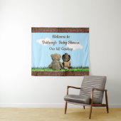 Tenture Bannière de bienvenue pour bébé rustique cowboy de (En situation (horizontale))