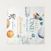 Tenture Bannière de bienvenue pour l'anniversaire de Space (Devant (Horizontal))