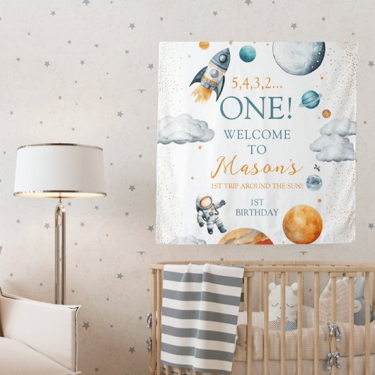 Tenture Bannière de bienvenue pour l'anniversaire de Space