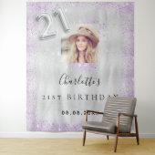 Tenture Bannière de bienvenue pour un 21e anniversaire arg (En situation)