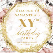 Tenture Bannière de célébration d'anniversaire florale ros