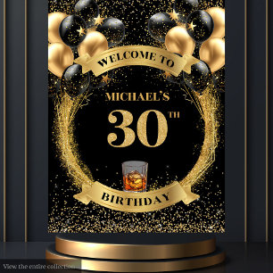 Tenture Bannière de célébration de whisky pour les 30 ans