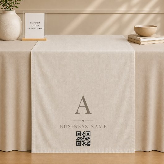 Tenture Bannière de chemin de table d'affaires Code QR en