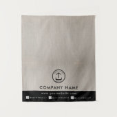 Tenture Bannière de chemin de table d'entreprise Linen Log (Devant)