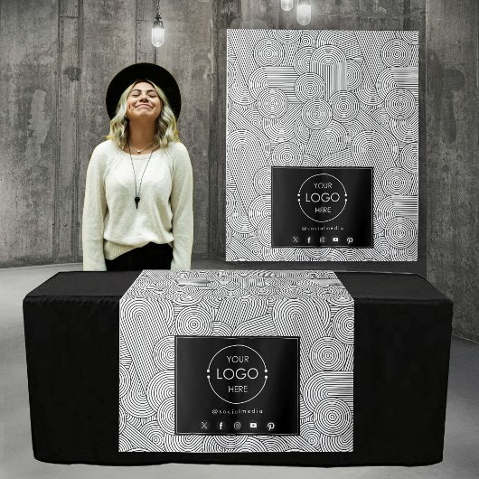 Tenture Bannière de chemin de table Logo d'entreprise Mili