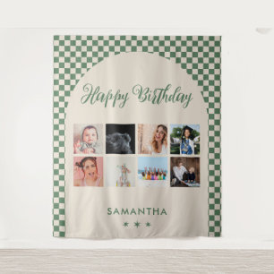 Tenture Bannière de collage de photos de fête d'anniversai
