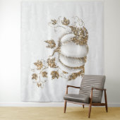 Tenture Bannière de conte de fées citrouille blanche or St (En situation)