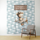 Tenture Bannière de décoration pour baby shower avec ours  (En situation)