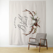 Tenture Bannière de douche de mariée florale à l'aquarelle (En situation)