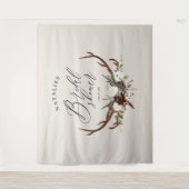 Tenture Bannière de douche de mariée florale à l'aquarelle (Devant)