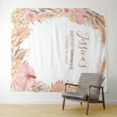 Tenture Bannière de douche nuptiale Tapiz Boho Pampas Rose (En situation (horizontale))