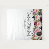 Tenture Bannière de félicitations de diplômé de fleurs à l (Devant (Horizontal))