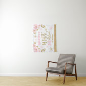 Tenture Bannière de fête d'anniversaire 1ère année Rose ON (En situation)