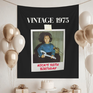 Tenture Bannière de fête d'anniversaire 50 ans Bonjour Cin