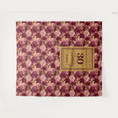 Tenture Bannière de fête d'anniversaire Chic Burgundy Blus (Devant (Horizontal))