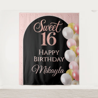 Tenture Bannière de fête d'anniversaire personnalisée Swee