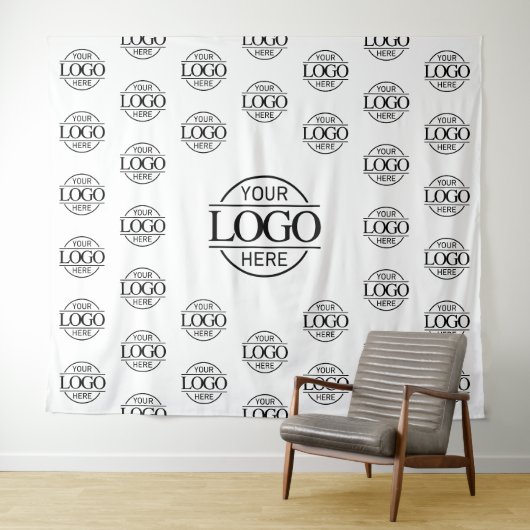 Tenture Bannière de fond à répétition avec logo d'entrepri (En situation (horizontale))
