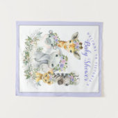 Tenture Bannière de fond de Baby Shower Purple Safari (Devant (Horizontal))