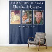 Tenture bannière de fond de collage photo d'anniversaire 4 (En situation)