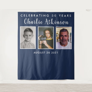 Tenture bannière de fond de collage photo pour 50e anniver