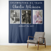 Tenture bannière de fond de collage photo pour 85e anniver (En situation)