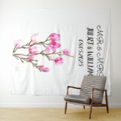 Tenture Bannière de fond de fond M. & Mme Mariage Script c (En situation (horizontale))