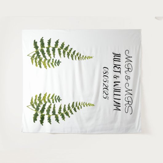 Tenture Bannière de fond de fond M. & Mme Mariage Script c (Devant (Horizontal))