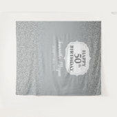 Tenture Bannière de fond de joyeux anniversaire à paillett (Devant (Horizontal))