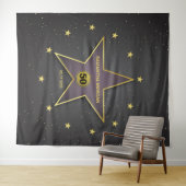 Tenture Bannière de fond de joyeux anniversaire Star of Fa (En situation (horizontale))