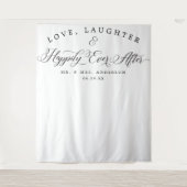 Tenture Bannière de fond de mariage Amour, Rire (Devant)
