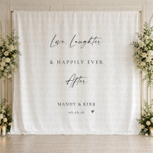 Bannière de fond de mariage « Amour Rires Heureux