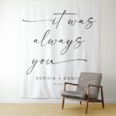 Tenture Bannière de fond de mariage avec citation « C'étai (En situation)