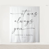 Tenture Bannière de fond de mariage avec citation « C'étai (Devant)