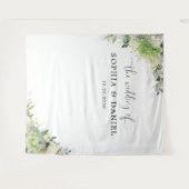 Tenture Bannière de fond de mariage avec hydrangeas botani (Devant (Horizontal))
